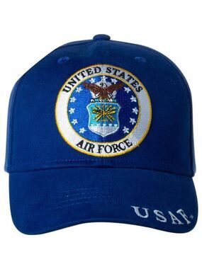 Mens US Air Force Hat Embroidered Adjustable Baseball Cap Military Blue USAF